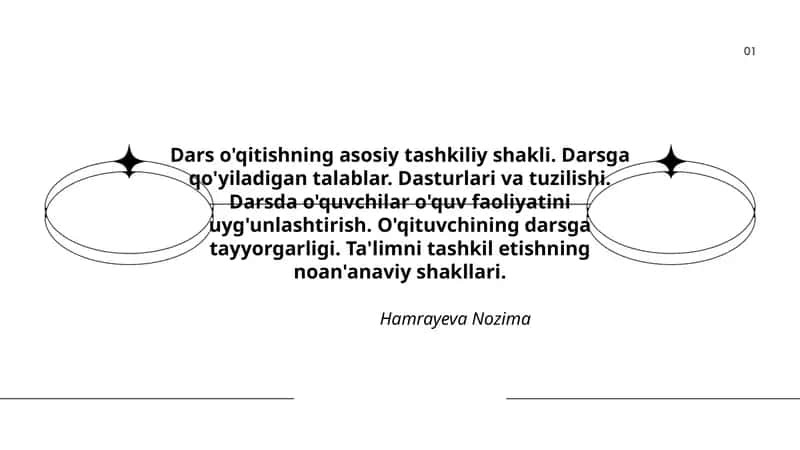 Dars o'qitishning asosiy tashkiliy shakli