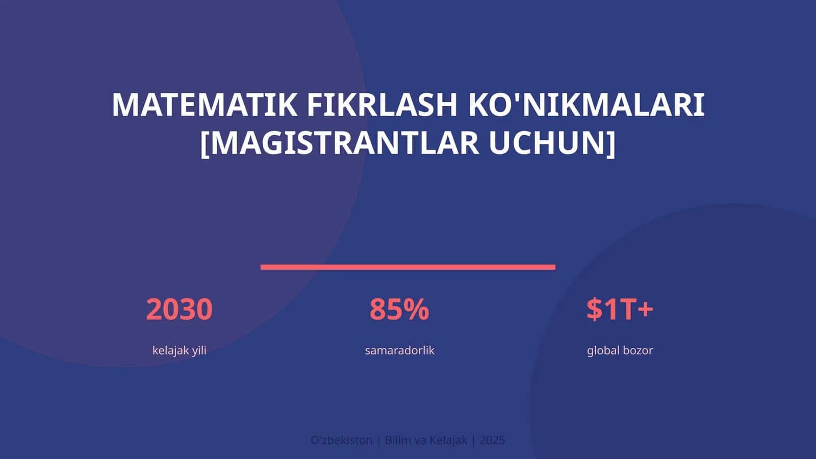 Matematik fikrlash ko'nikmalari [magistrantlar uchun]