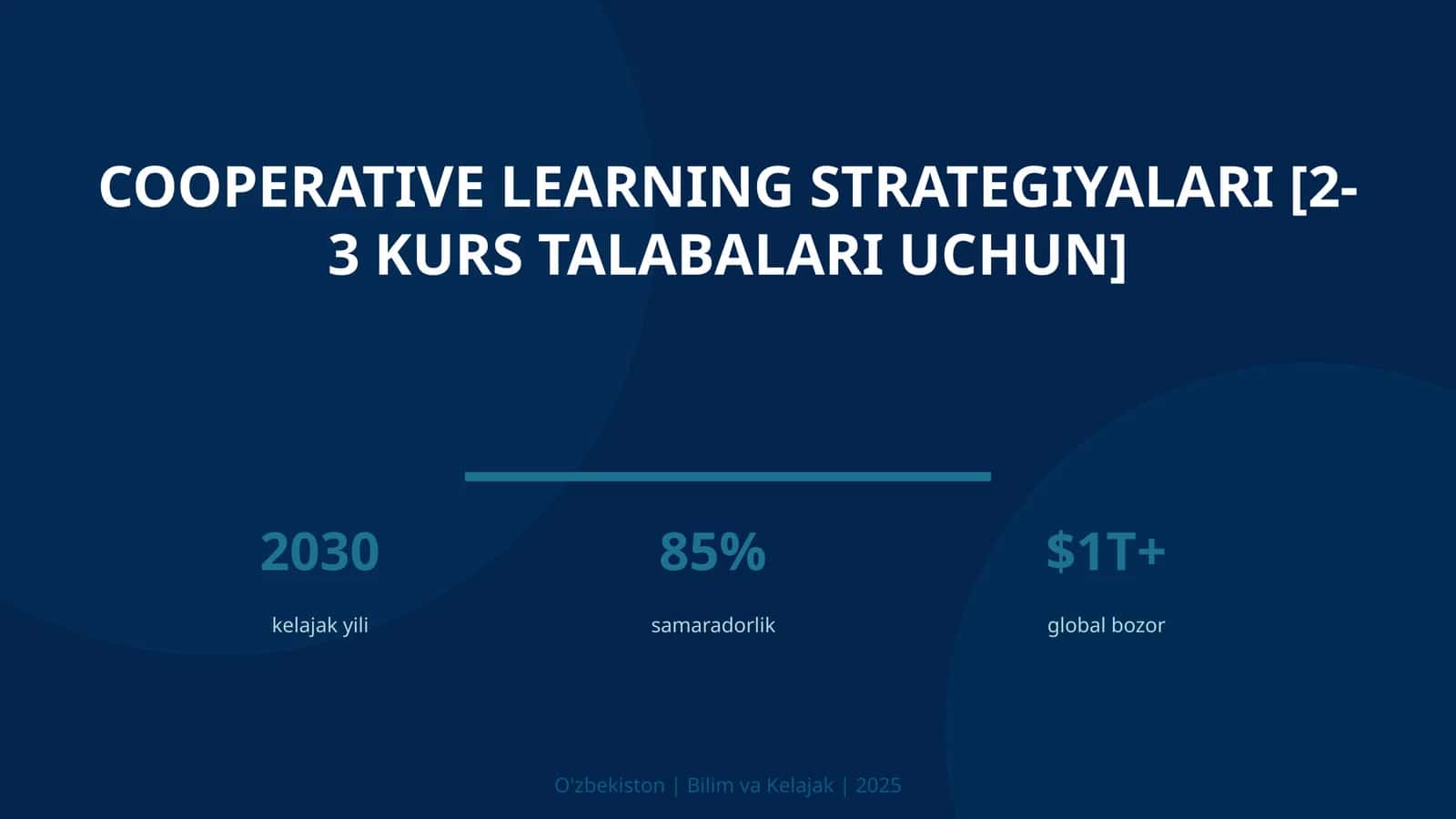 Cooperative learning strategiyalari [2-3 kurs talabalari uchun]