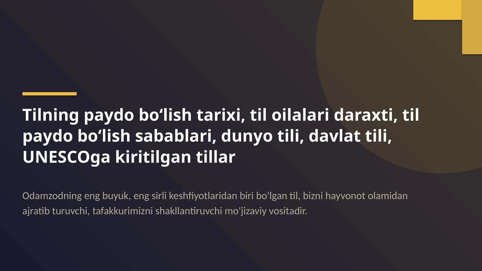 Davlat Tili: Milliy O'ziga Xoslik Va Birlik Ramzi
