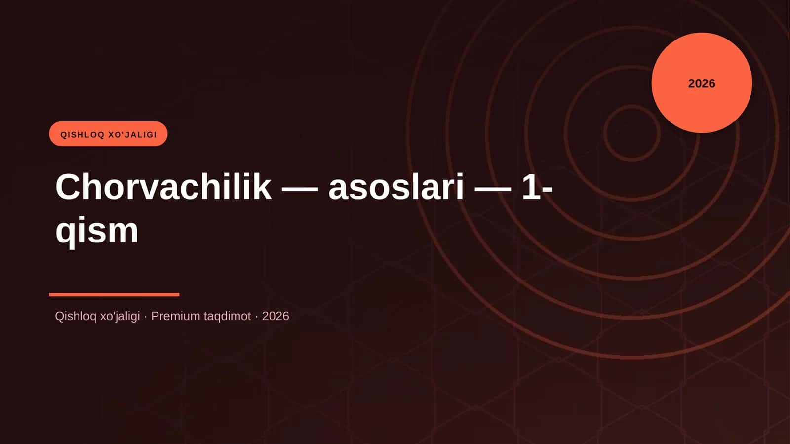 Chorvachilik - asoslari - 1-qism