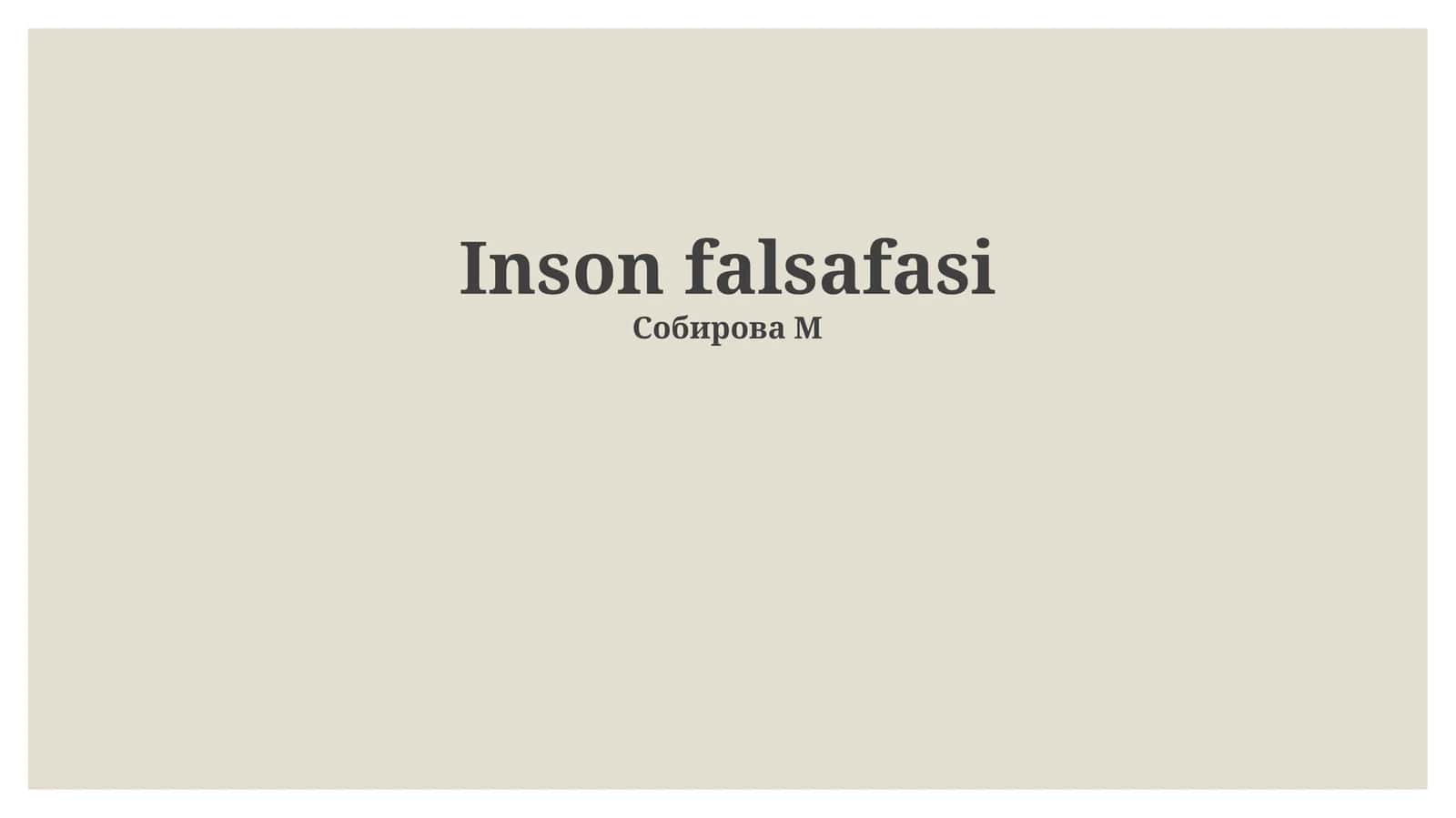 Inson falsafasi