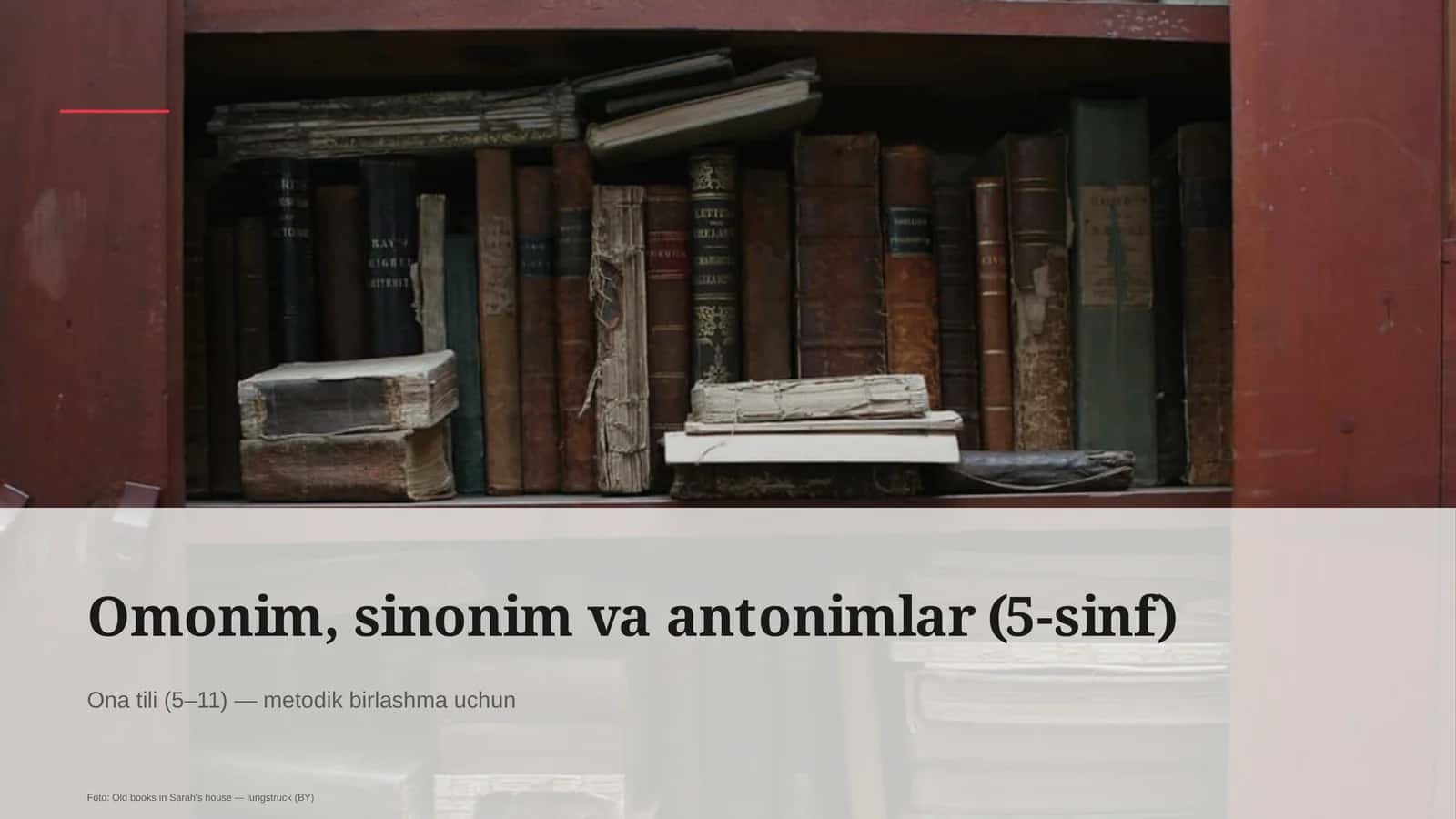 Omonim, sinonim va antonimlar (5-sinf)