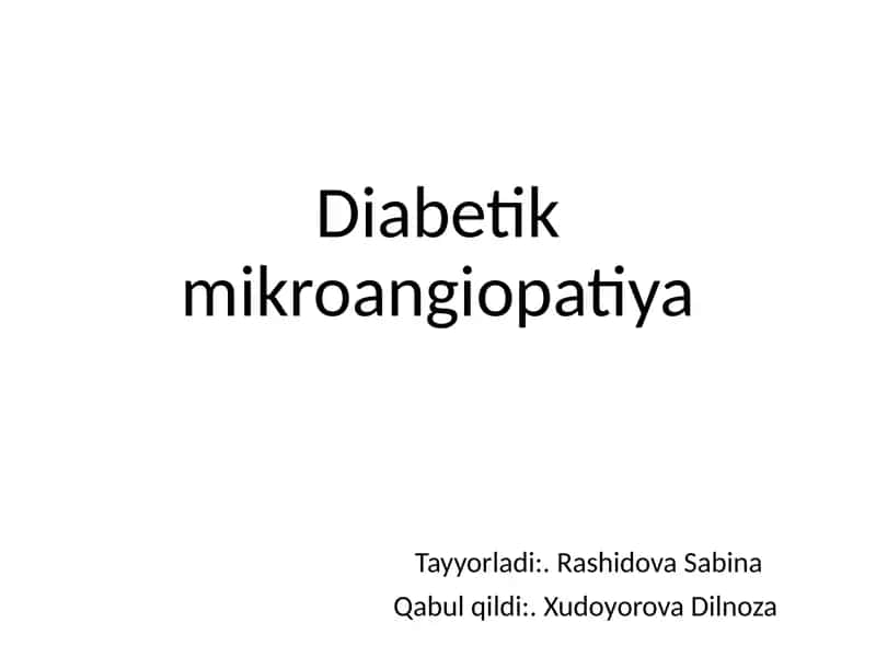 Diabetik mikroangiopatiya