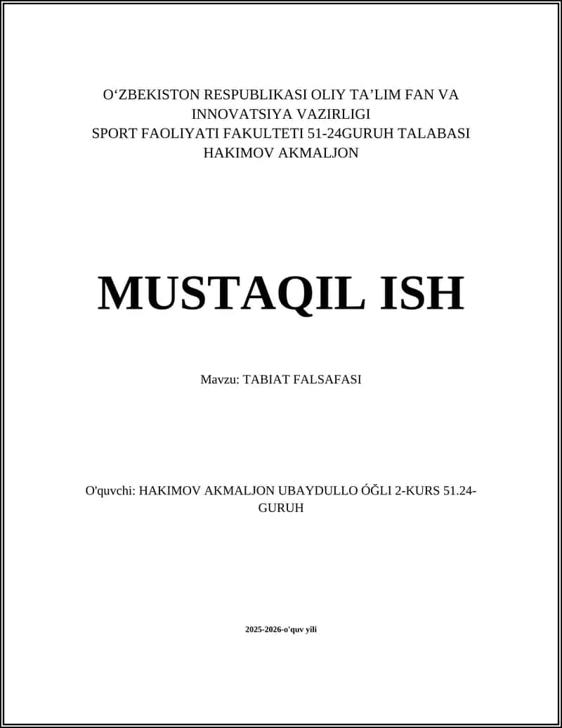 TABIAT FALSAFASI
