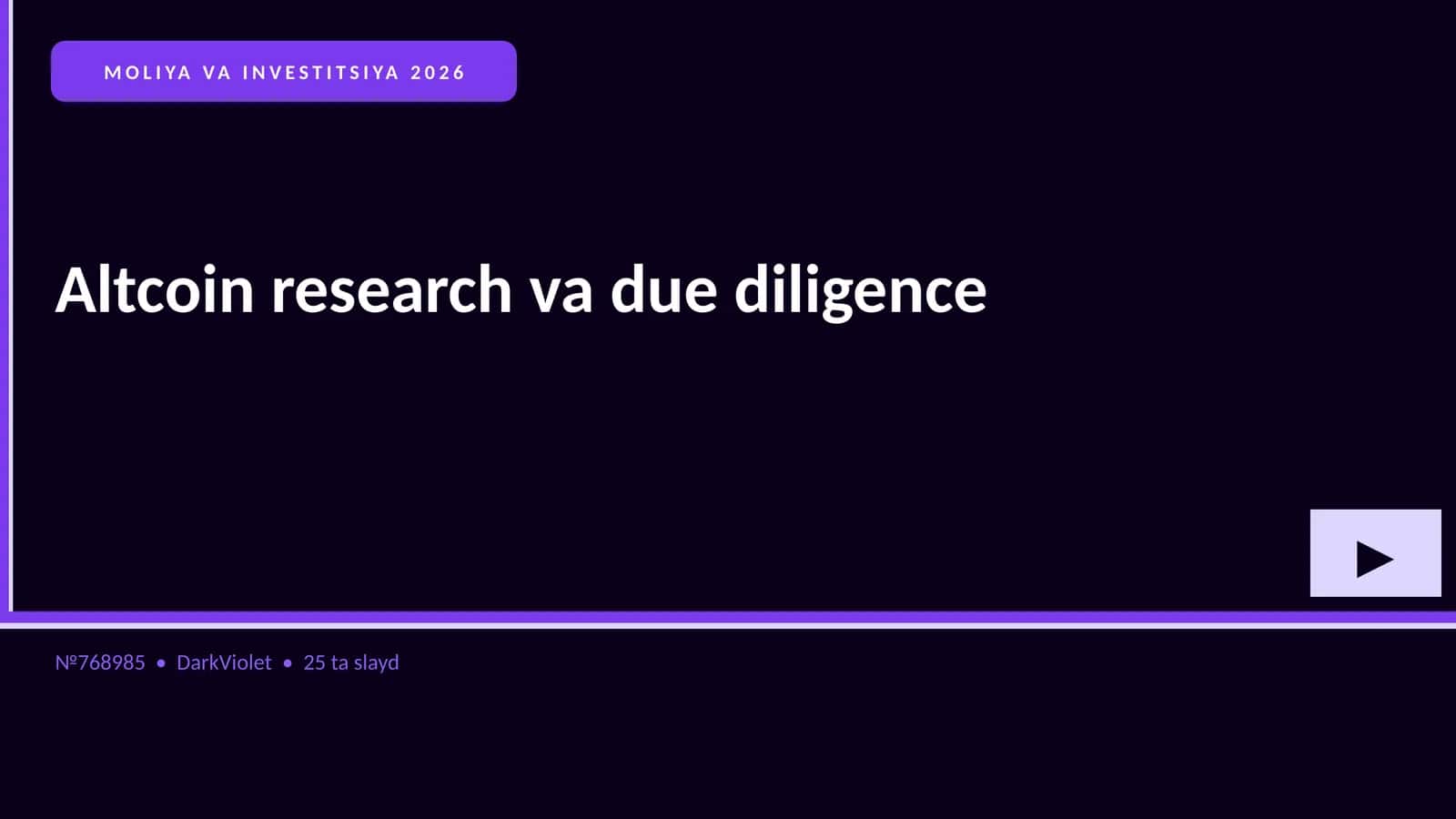Altcoin Research va Due Diligence