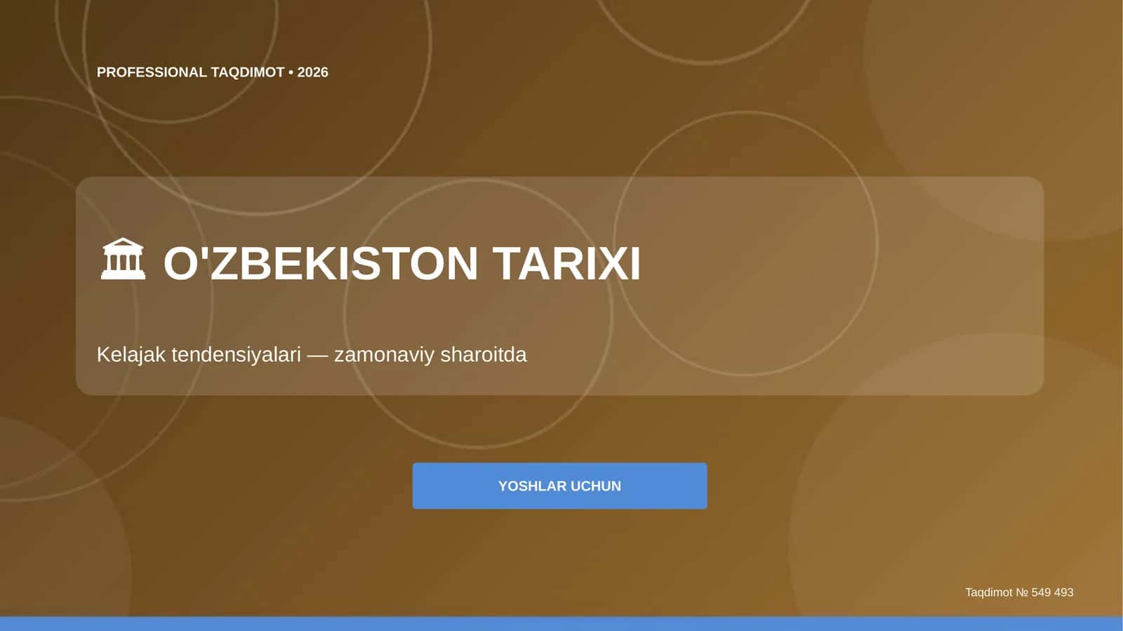 O'ZBEKISTON TARIXI Kelajak tendensiyalari
