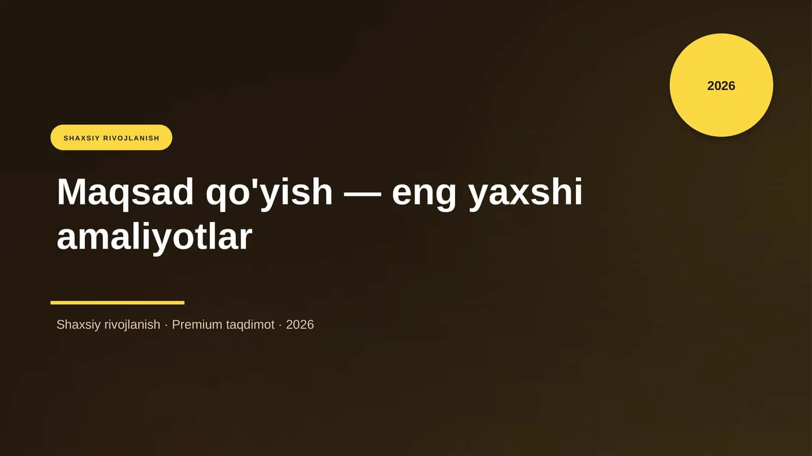 Maqsad qo'yish — eng yaxshi amaliyotlar