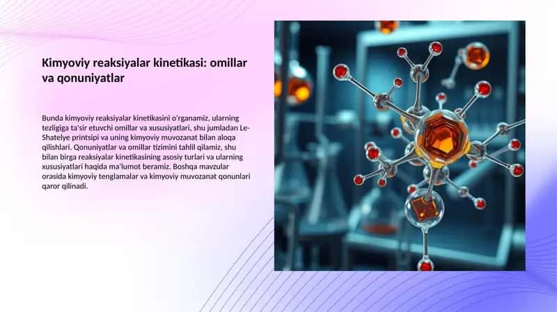 Kimyoviy reaksiyalar kinetikasi kimyoviy muvozanat va Le-Shatelye prinsipi