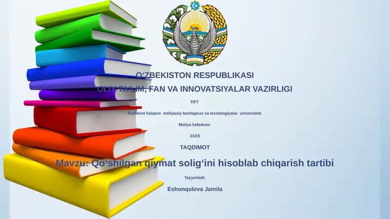 Qo‘shilgan qiymat solig‘ini hisoblab chiqarish tartibi