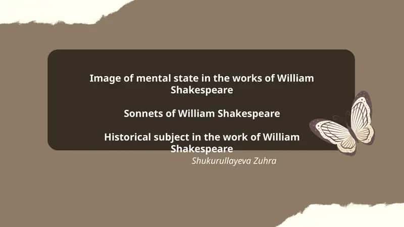 Image of mental state in the works of William Shakespeare