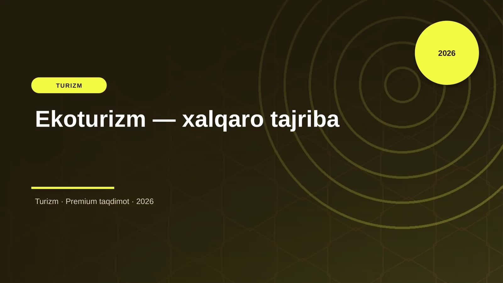 Ekoturizm — xalqaro tajriba