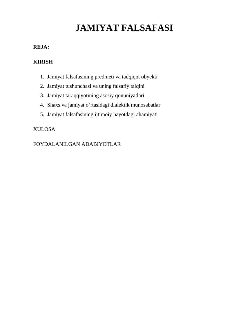 JAMIYAT FALSAFASI