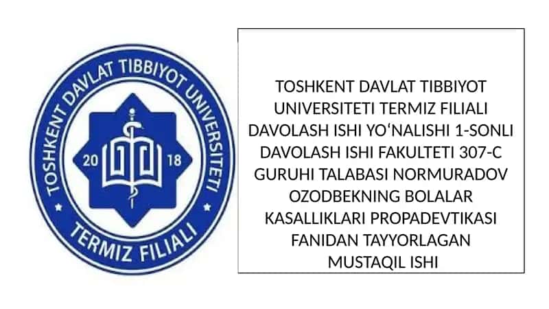 Bolalarda bosh miyaning morfologik va funksional hususiyatlari.