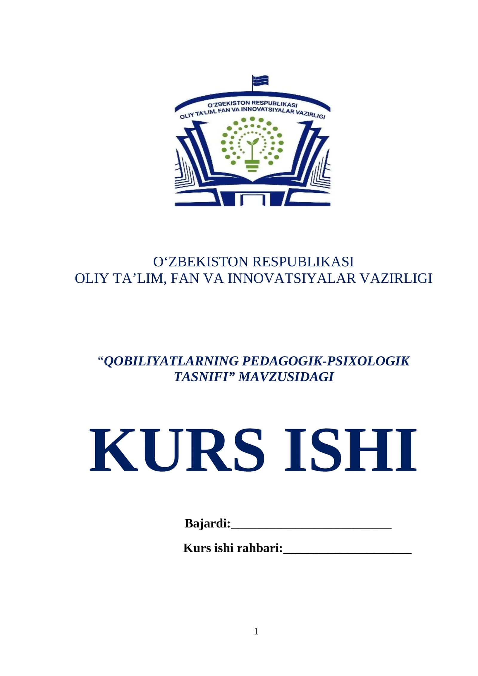QOBILIYATLARNING PEDAGOGIK-PSIXOLOGIK TASNIFI