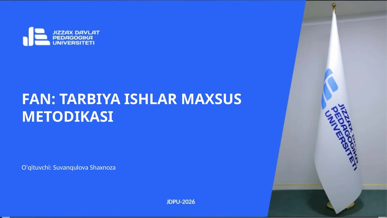 FAN: TARBIYA ISHLAR MAXSUS METODIKASI