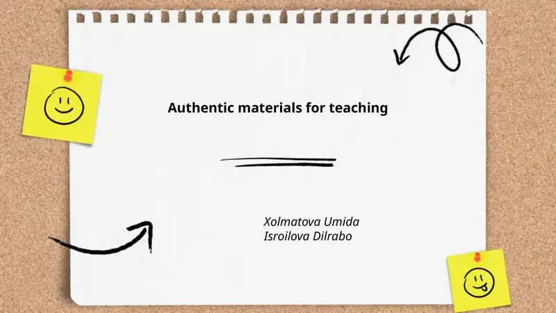 Authentic materials for teaching