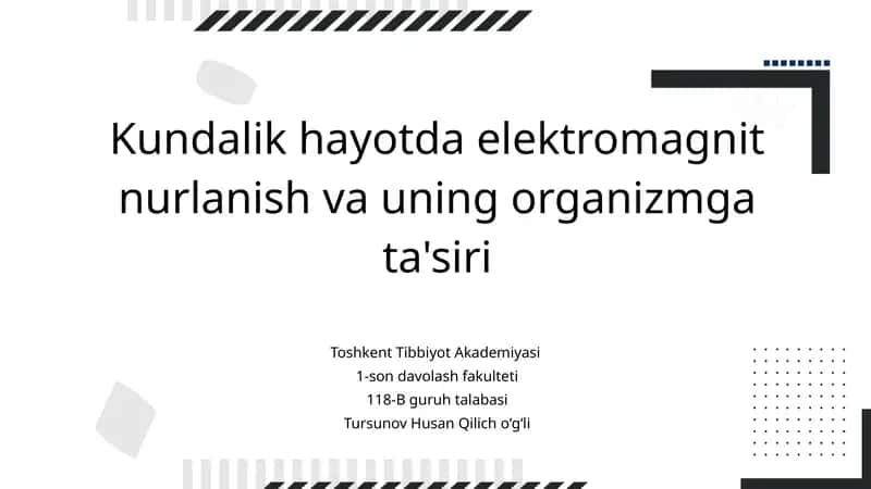 Elektromagnit nurlanish va uning ta'siri