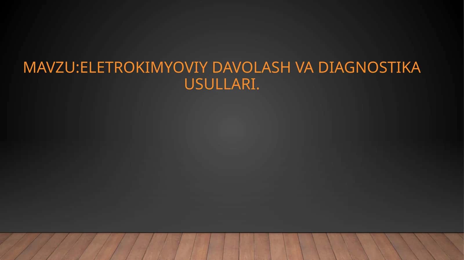 Eletrokimyoviy davolash va diagnostika usullari