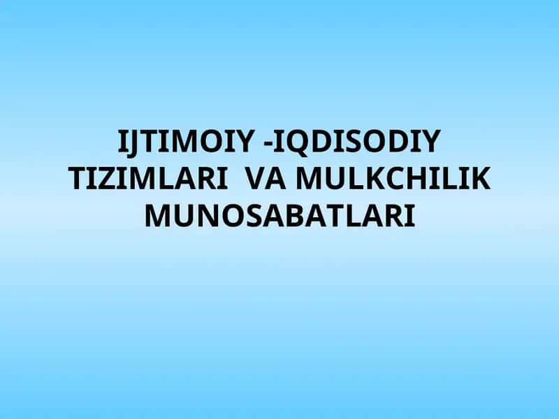 Jamiyat taraqqiyotining bosqichlari