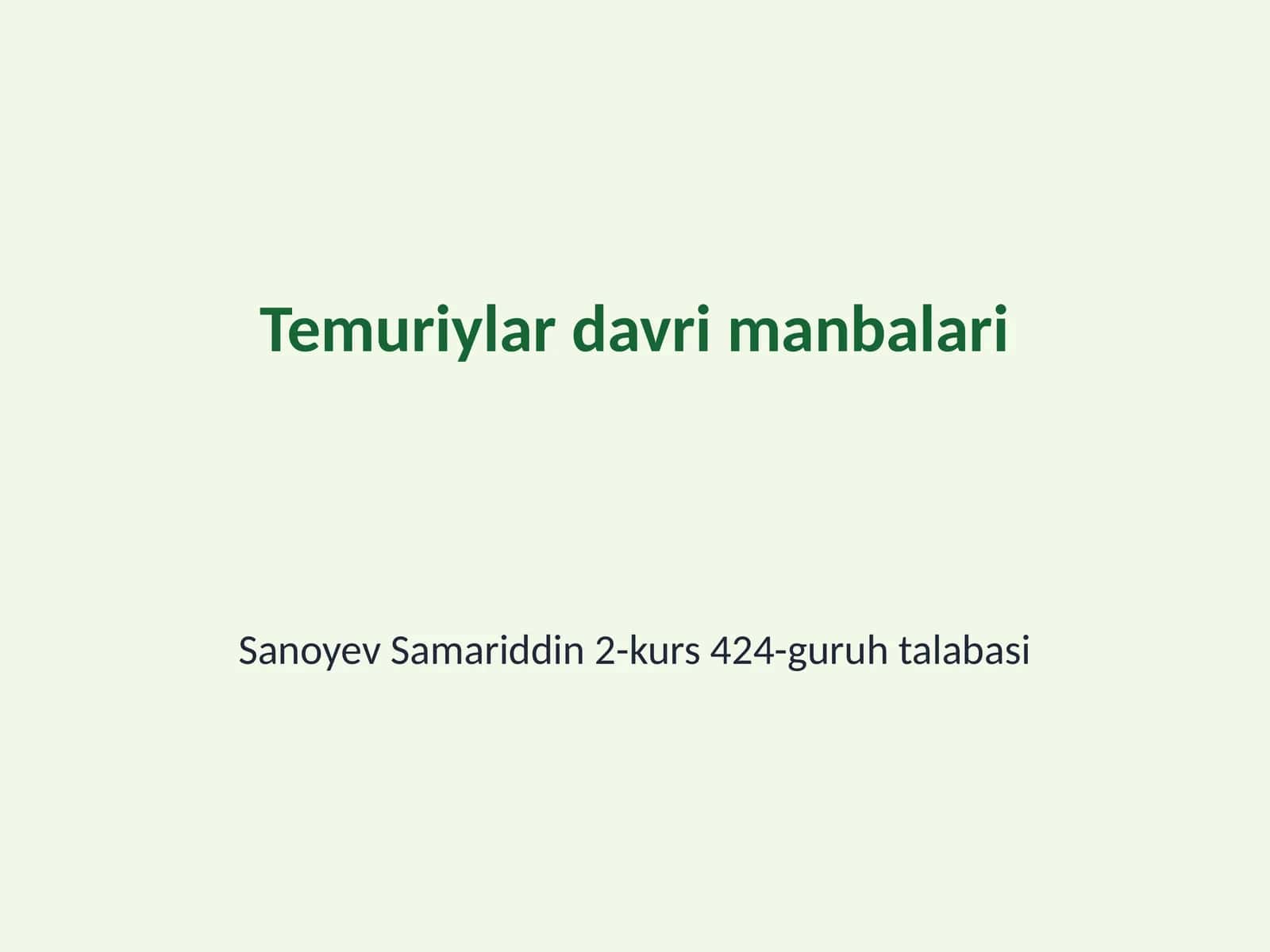 Temuriylar davri manbalari