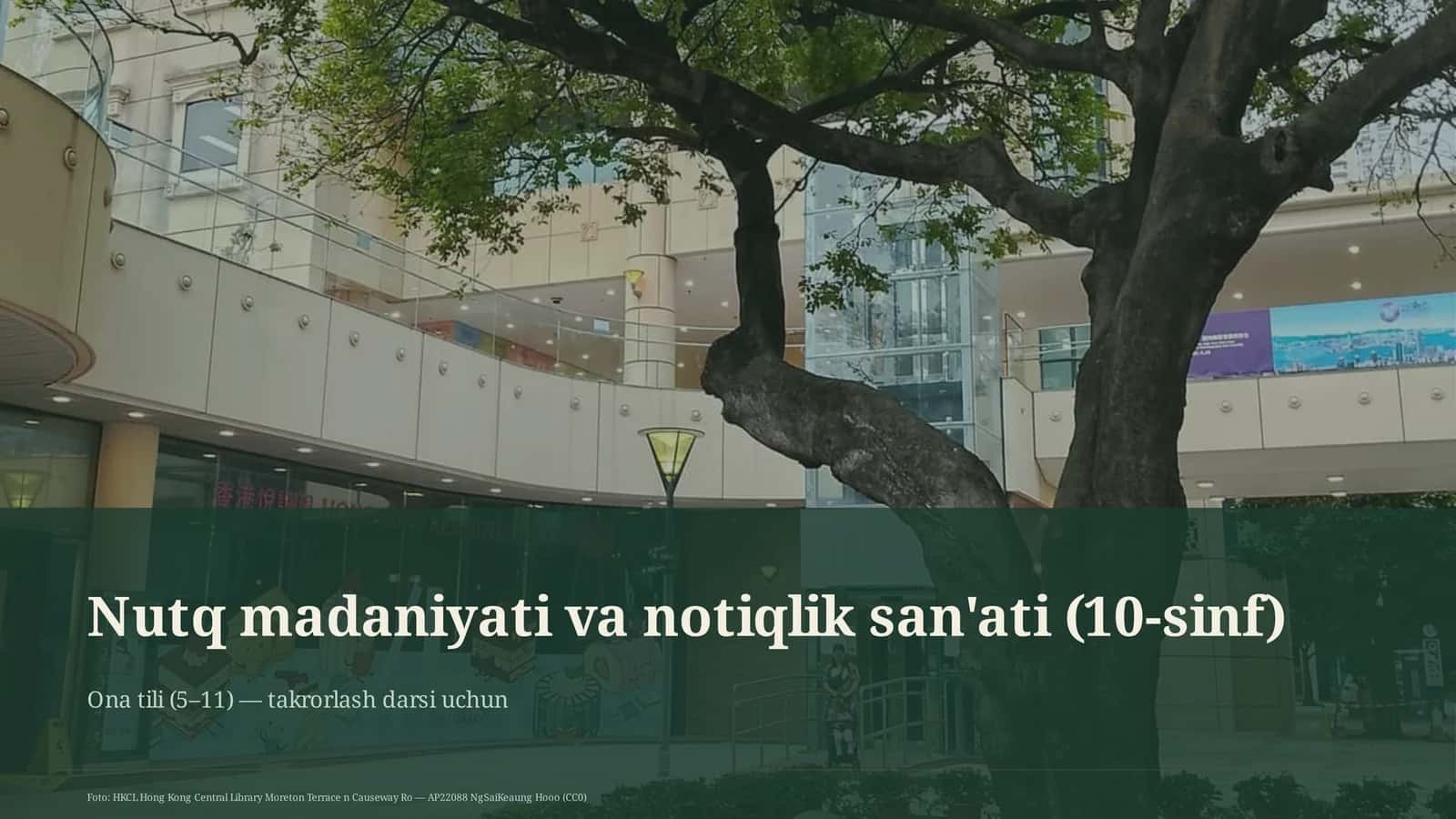 Nutq madaniyati va notiqlik san'ati (10-sinf)