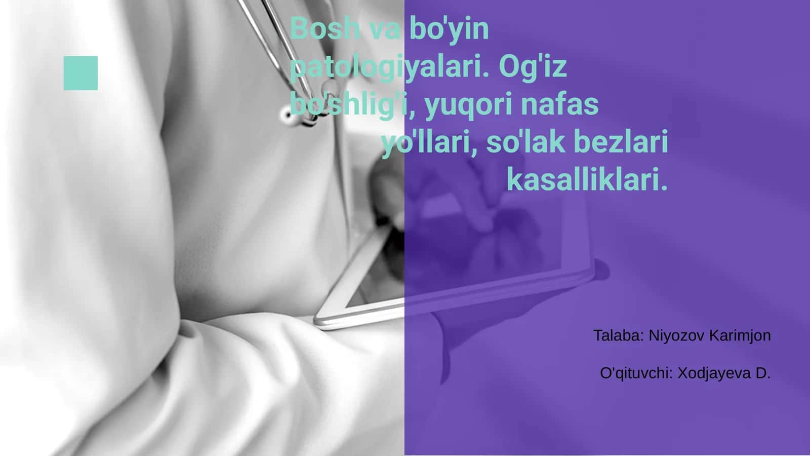 Bosh va bo'yin patologiyalari