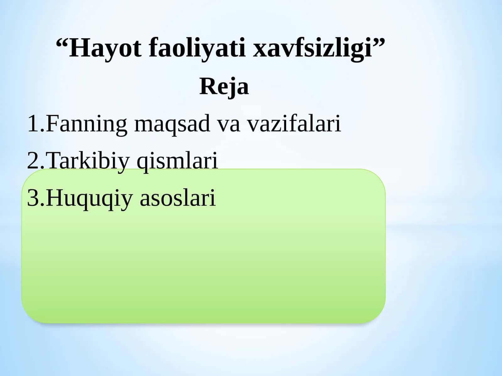 Hayot faoliyati xavfsizligi