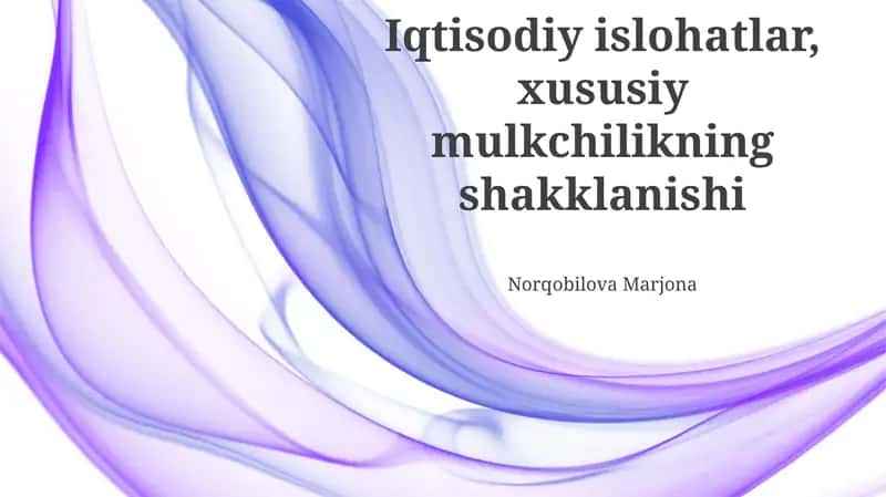 Xususiy mulkchilikning shakllanishi