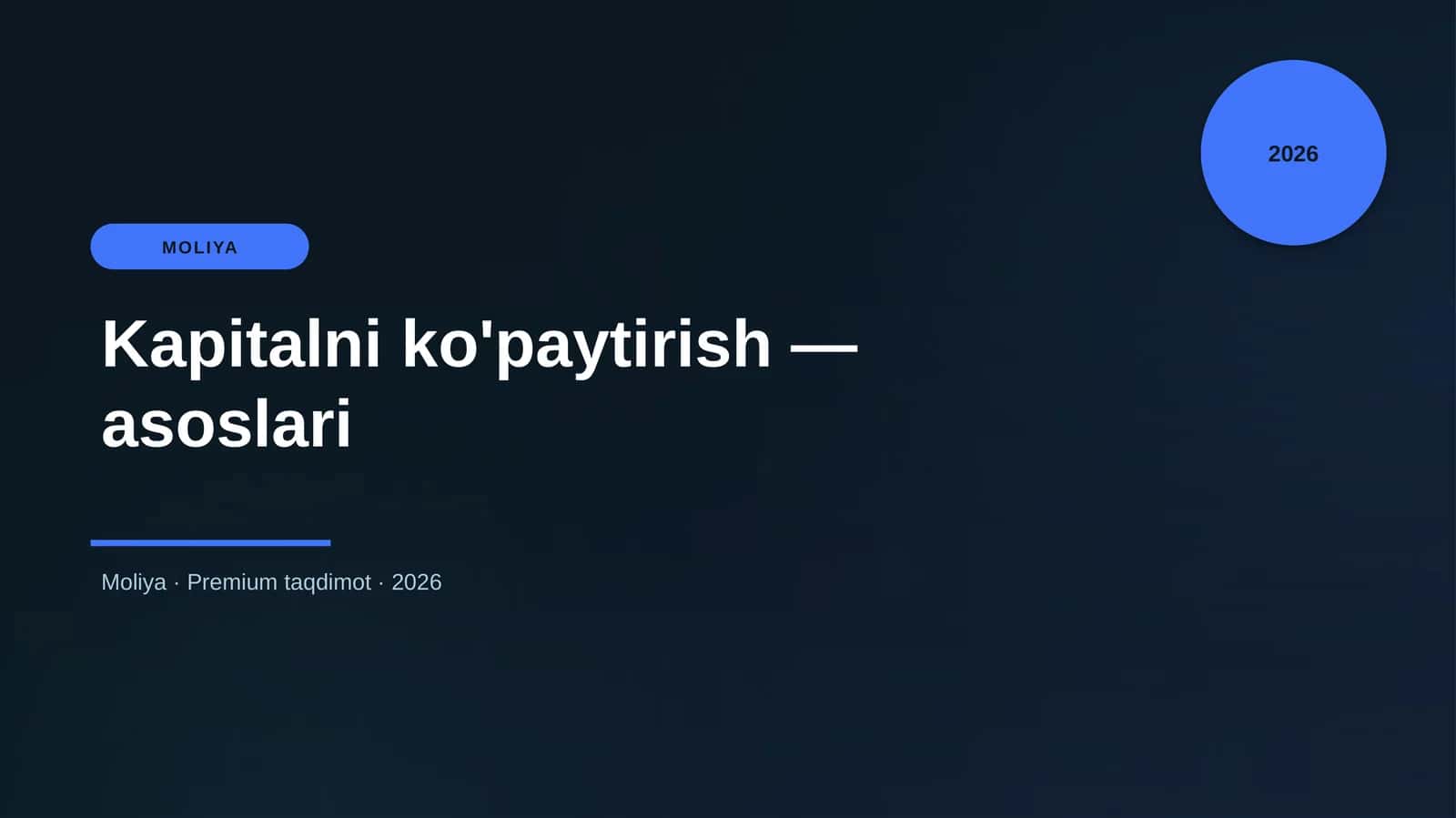 Kapitalni ko'paytirish — asoslari