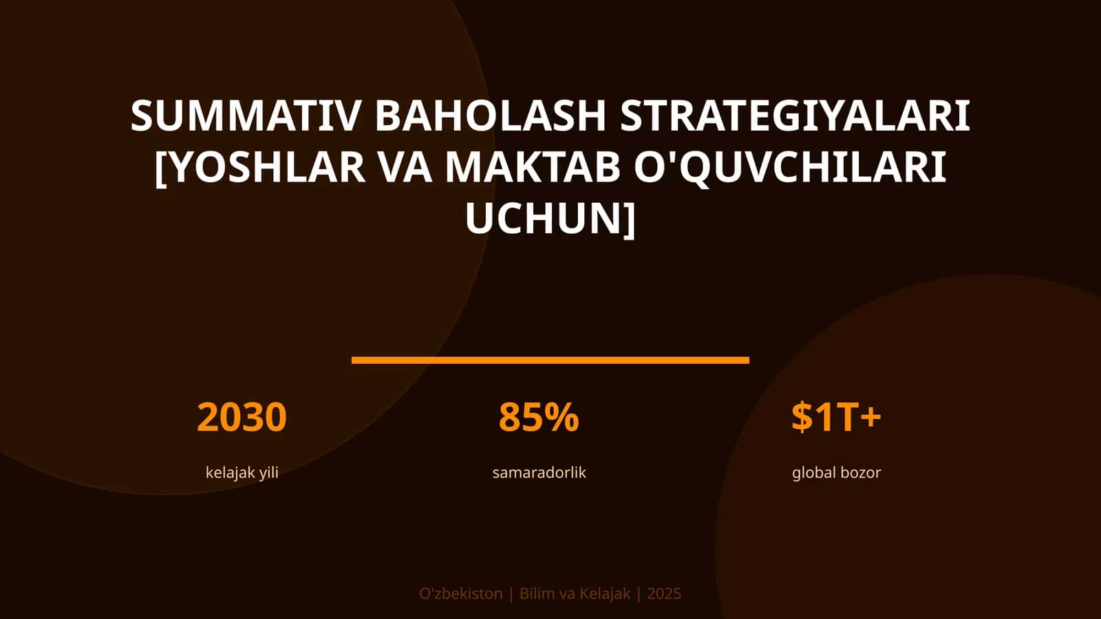 Summativ baholash strategiyalari [YOSHLAR VA MAKTAB O'QUVCHILARI UCHUN]