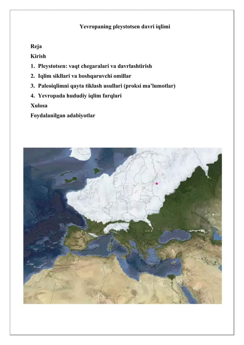 Yevropaning pleystotsen davri iqlimi