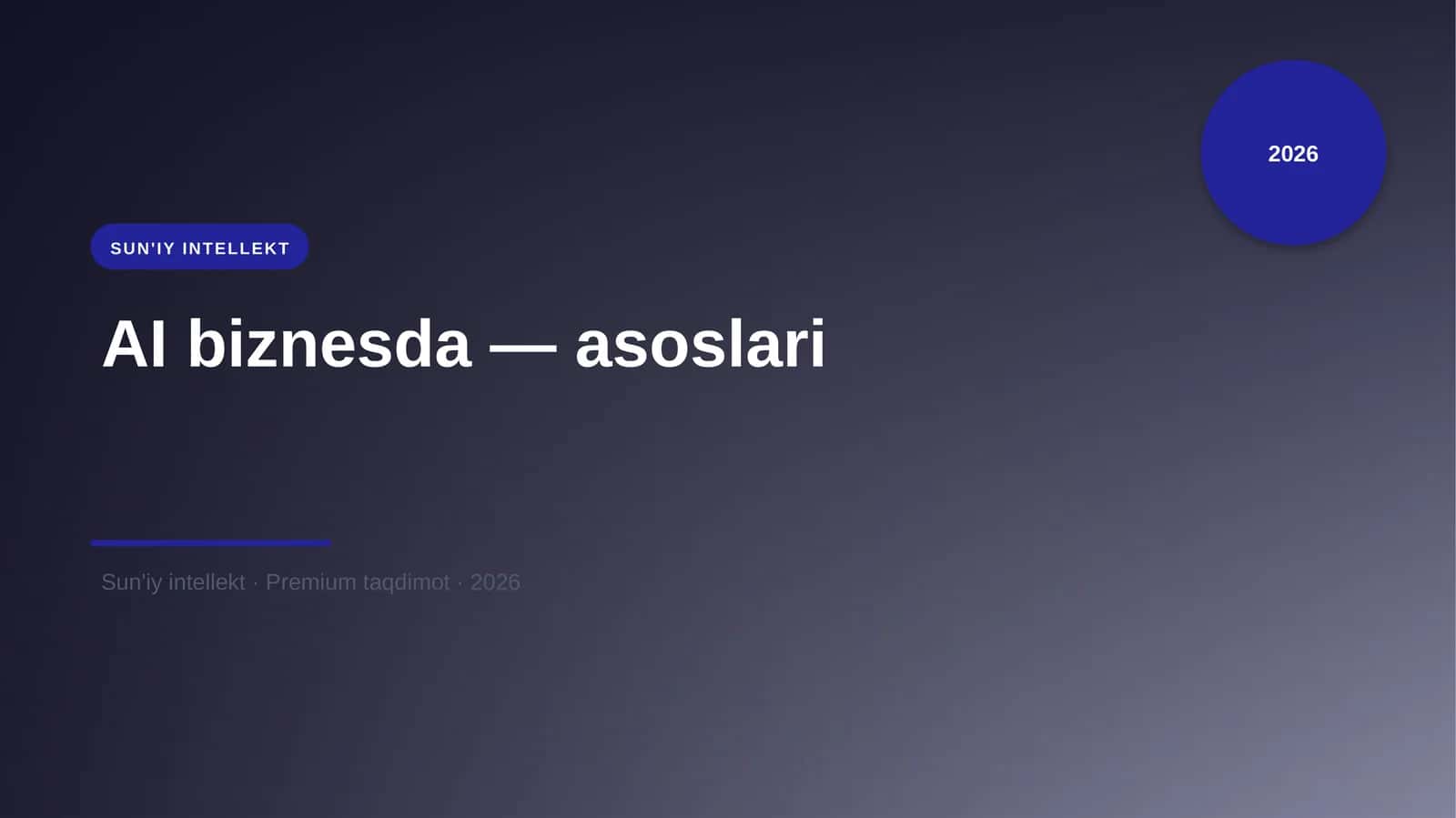 AI biznesda — asoslari