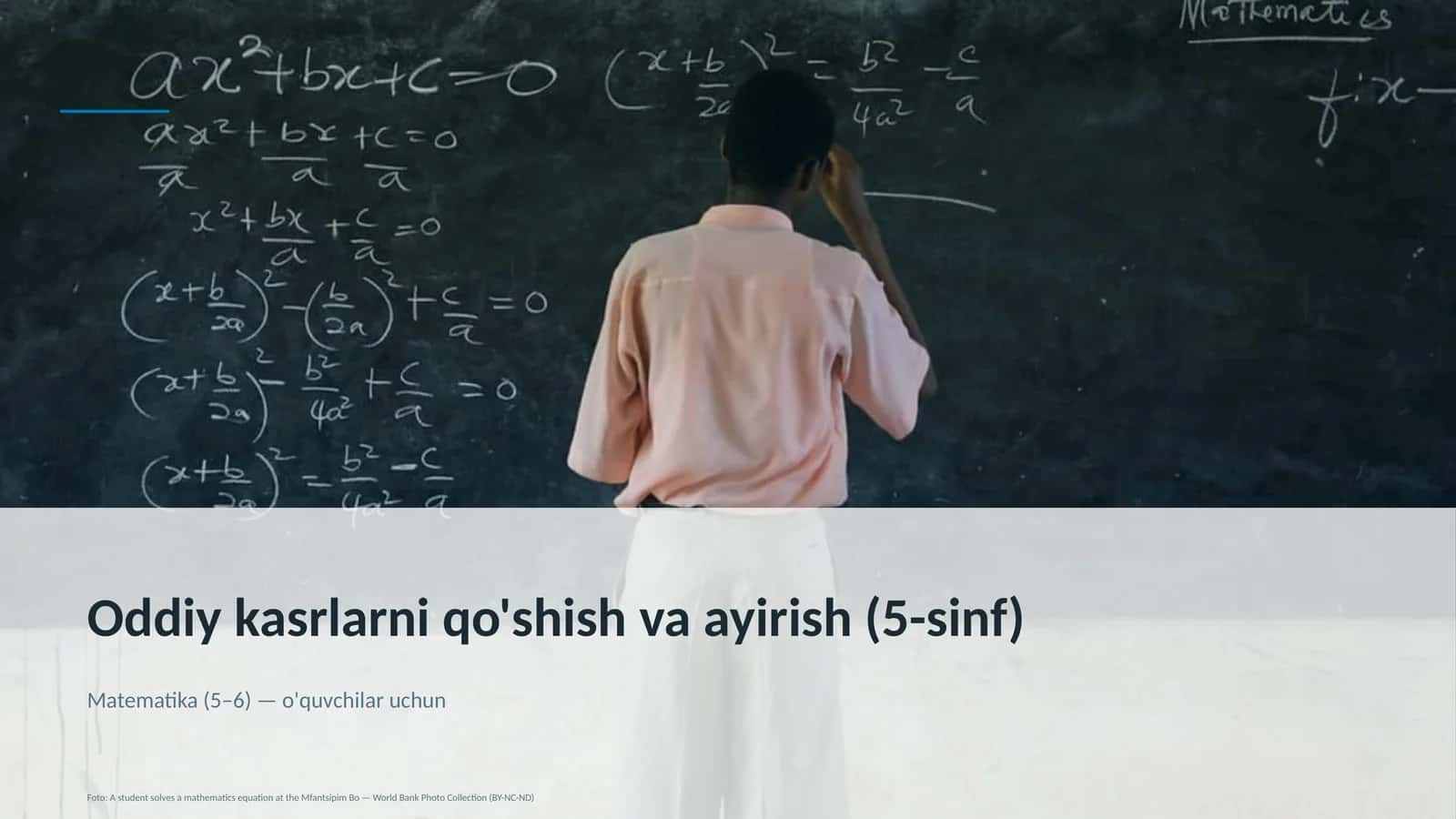 Oddiy kasrlarni qo'shish va ayirish (5-sinf)