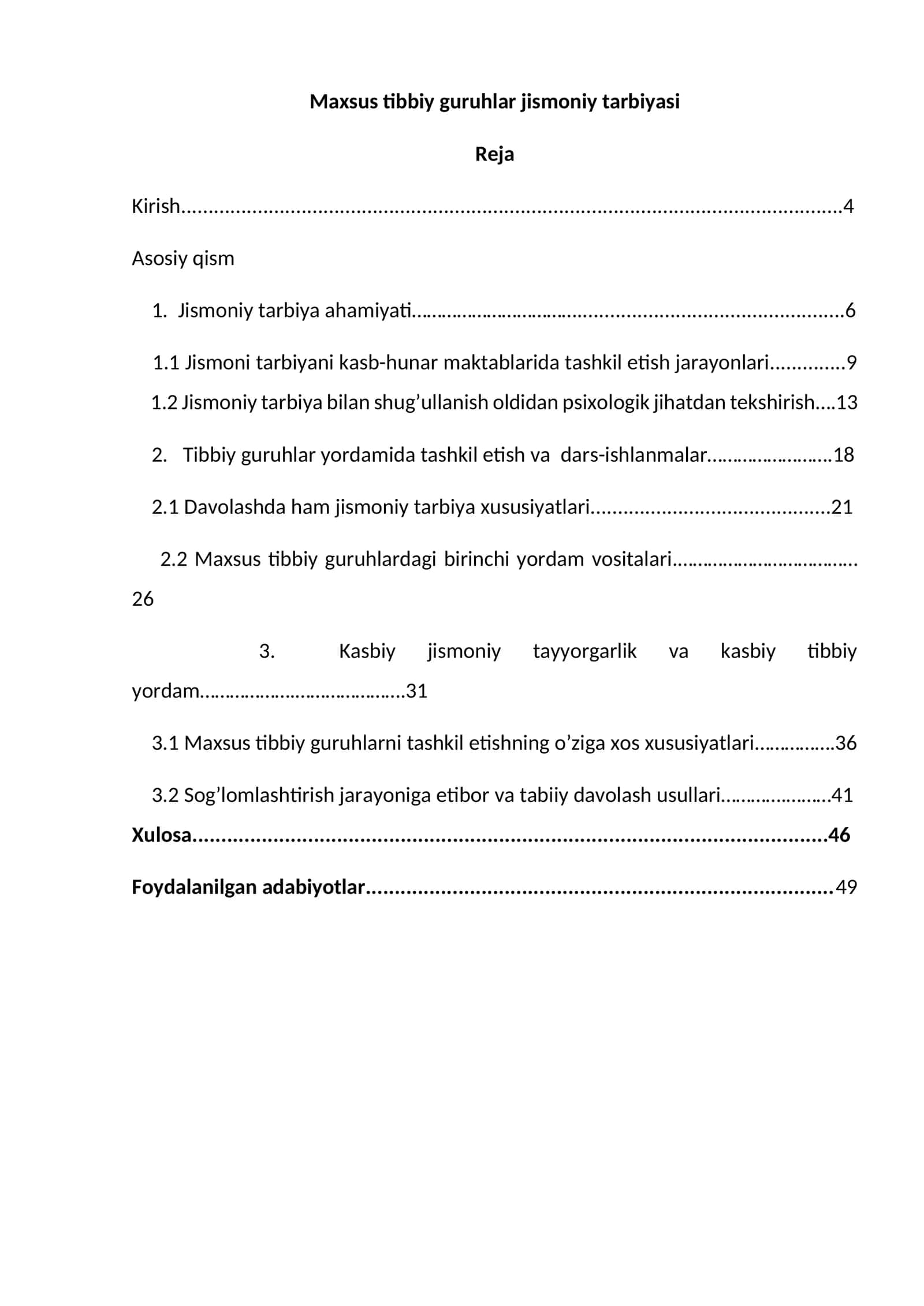 Maxsus tibbiy guruhlar jismoniy tarbiyasi