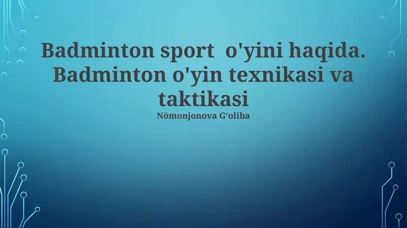 Badminton Taktikasi