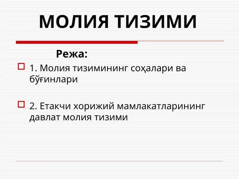 МОЛИЯ ТИЗИМИ