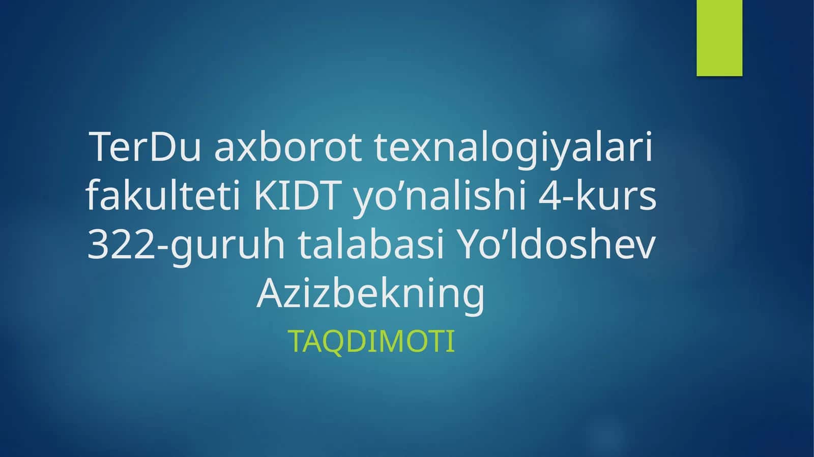 PYTHON DASTURLASH TILINI O’QITISH METODIKASI