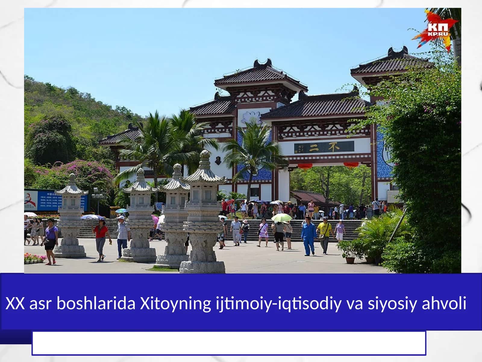 XX asr boshlarida Xitoyning ijtimoiy-iqtisodiy va siyosiy ahvoli