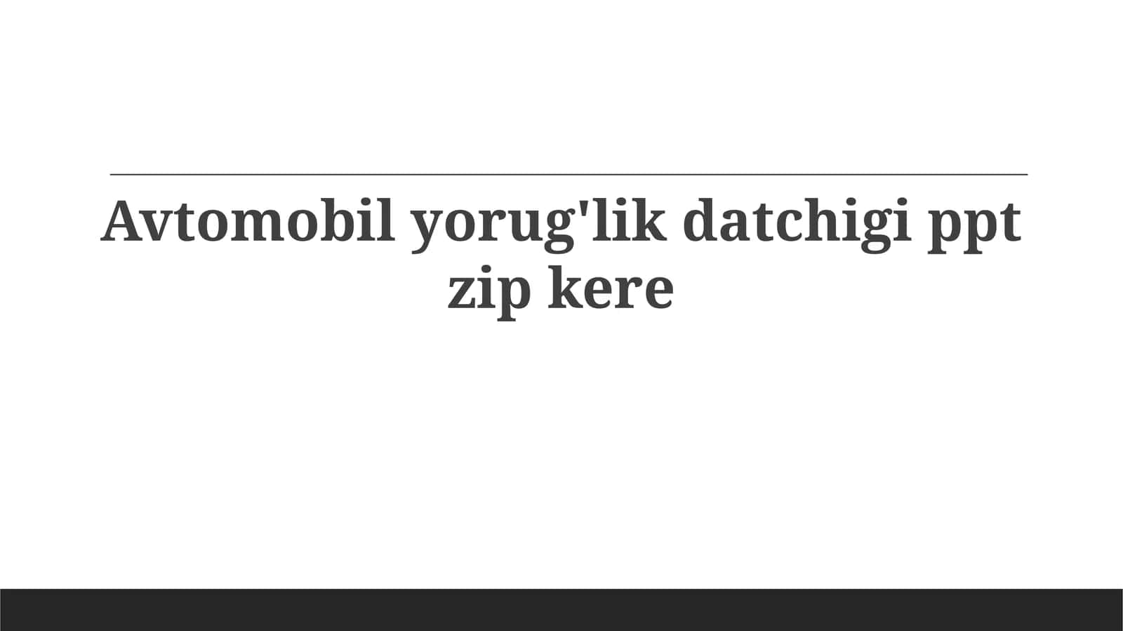 Avtomobil Yorug'lik Sensorlari