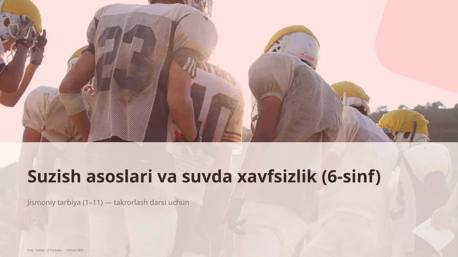 Suzish asoslari va suvda xavfsizlik (6-sinf)