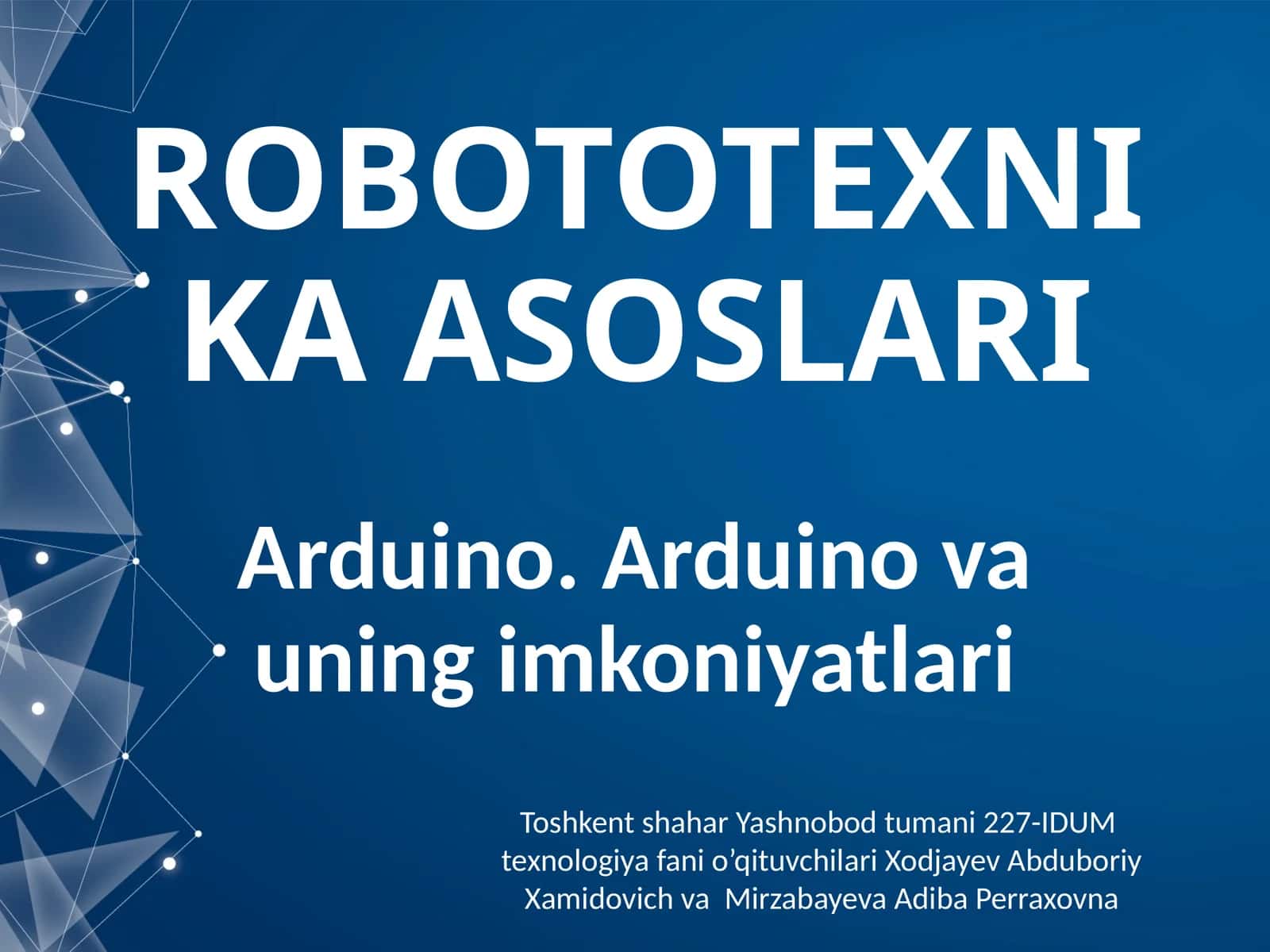 ROBOTOTEXNIKA ASOSLARI