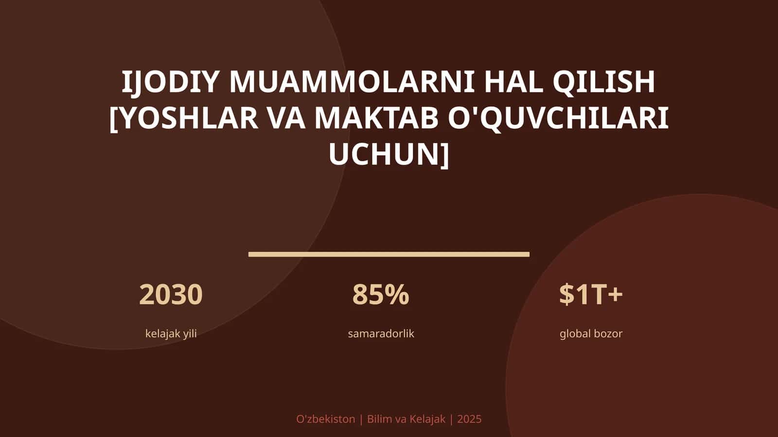 Ijodiy muammolarni hal qilish [yoshlar va maktab o'quvchilari uchun]