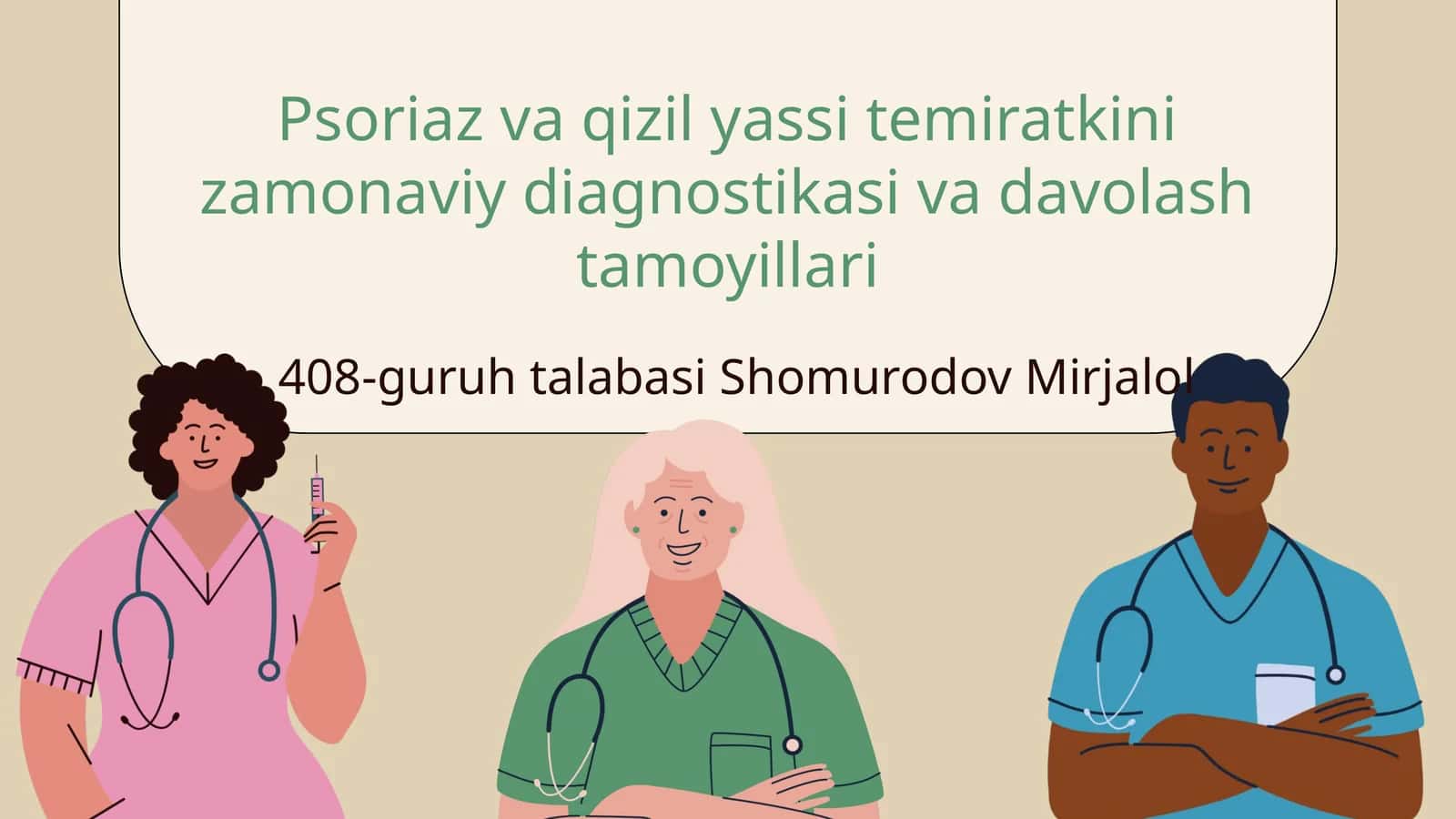 Psoriaz va qizil yassi temiratkini zamonaviy diagnostikasi va davolash tamoyillari
