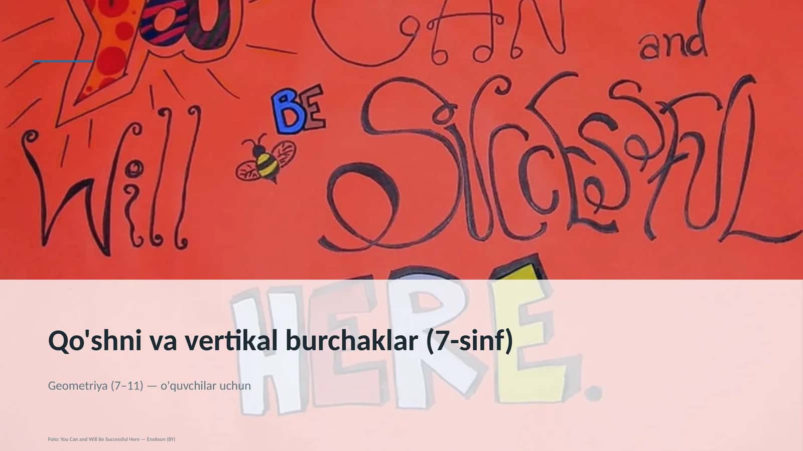 Qo'shni va vertikal burchaklar (7-sinf)