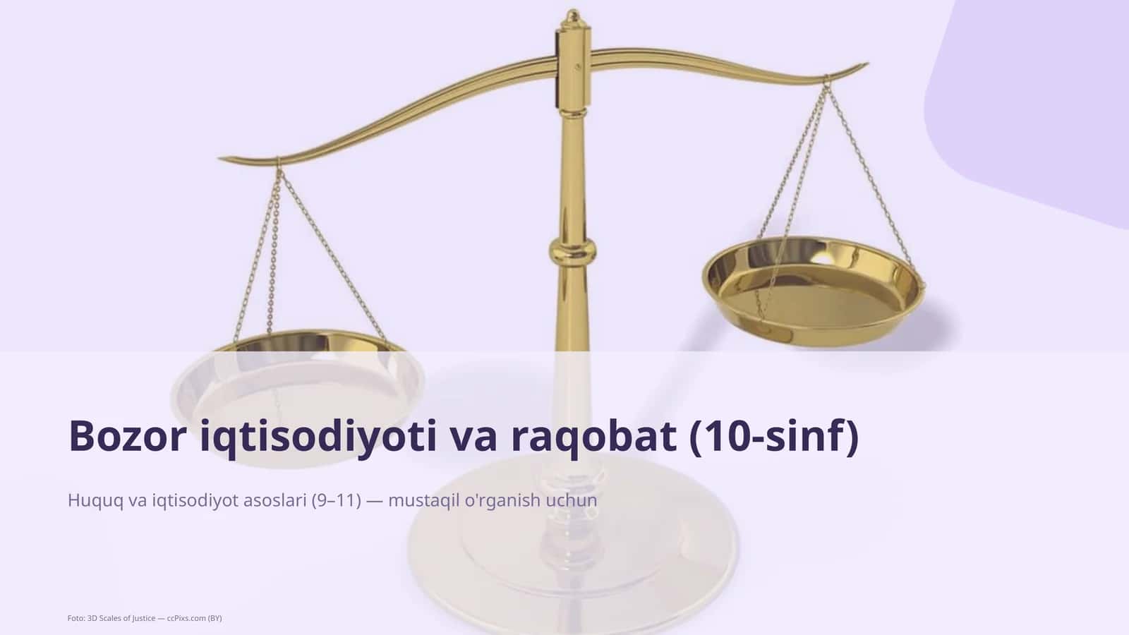 Bozor iqtisodiyoti va raqobat (10-sinf)