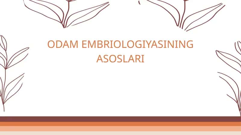 Odam embriologiyasi gistologiyasi