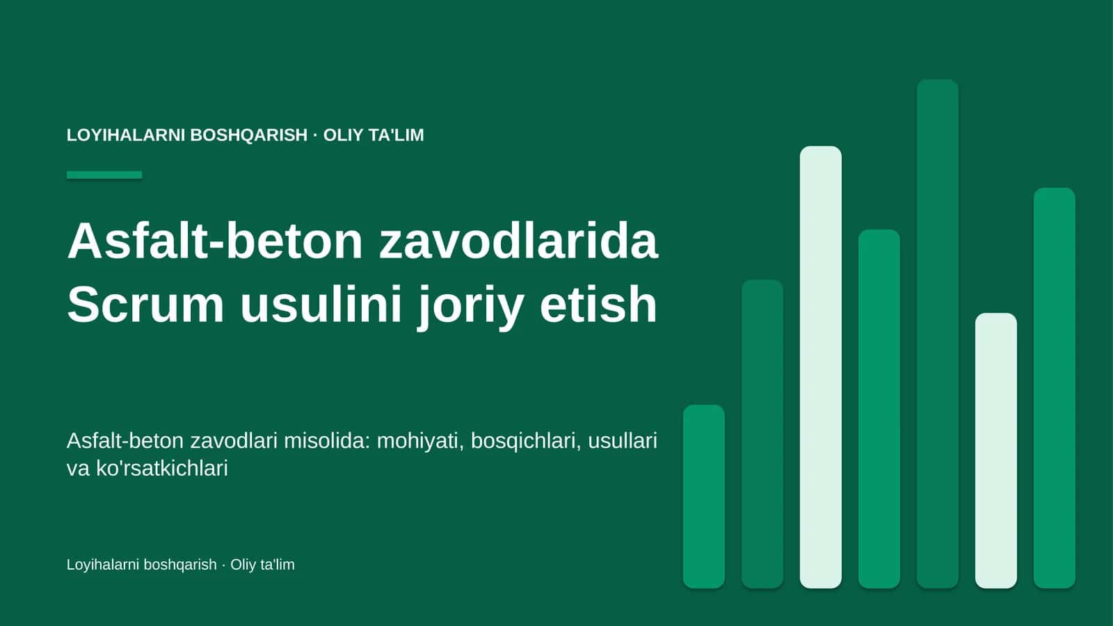Asfalt-beton zavodlarida Scrum usulini joriy etish