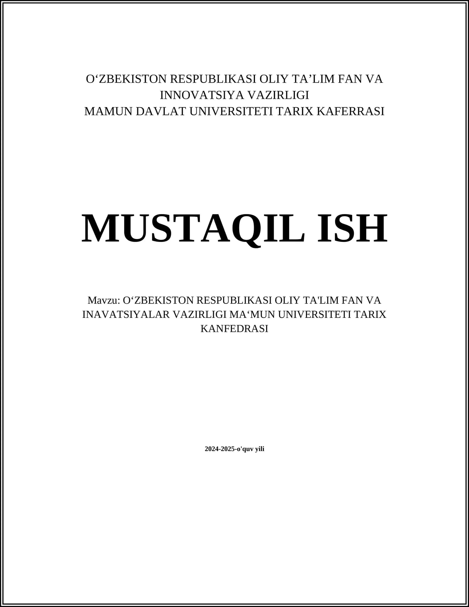 O'zbekiston tarixi