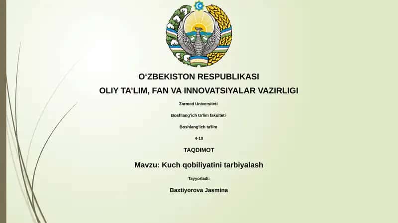 Kuch qobiliyatini tarbiyalash